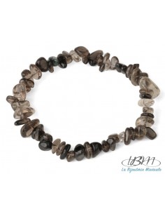 Bracelet baroque en chips de pierres roulées naturelles de quartz fumé par La Bijouterie Minérale 2