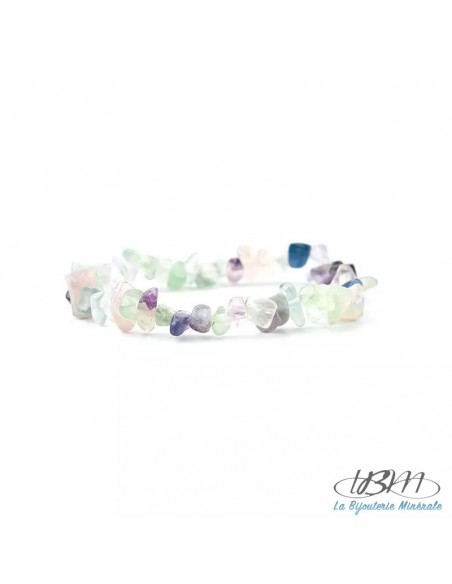 Bracelet baroque en chips de pierres roulées naturelles1110