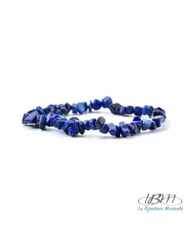 bracelet baroque en chips de pierres roulées de Lapis Lazuli par La Bijouterie Minérale