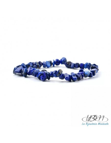 bracelet baroque en chips de pierres roulées de Lapis Lazuli par La Bijouterie Minérale