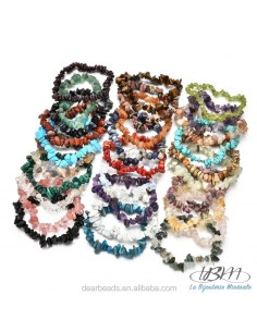 Bracelet baroque en chips de pierres roulées naturelles de Howlite par La Bijouterie Minérale 2