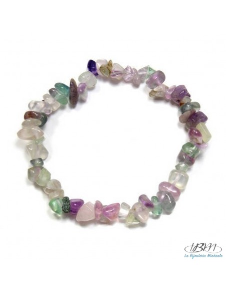 Bracelet baroque en chips roulées de Fluorite rainbow par La Bijouterie Minérale