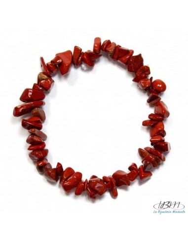 Bracelet baroque en chips roulées de jaspe rouge par La Bijouterie Minérale