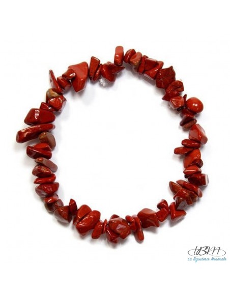 Bracelet baroque en chips roulées de jaspe rouge par La Bijouterie Minérale