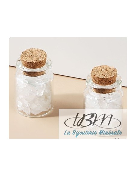 Bouteille de chips de pierres roulées Quartz rose par La Bijouterie Minérale