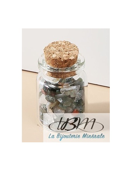 Bouteille de chips de pierres roulées  Blood stone par La Bijouterie Minérale
