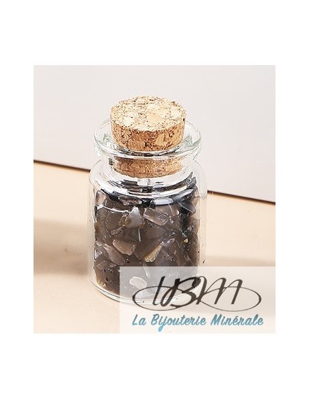 Bouteille de chips de pierres roulées naturelles de La Bijouterie Minérale