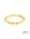 Bracelet standard-perles de 8mm en jade jaune de Chine naturel par La Bijouterie Minérale