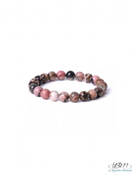 Bracelet standard-perles de 8mm de rhodonite par La Bijouterie Minérale