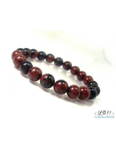 Bracelet standard en perle de 8mm Obsidienne Mahogany par La Bijouterie Minérale