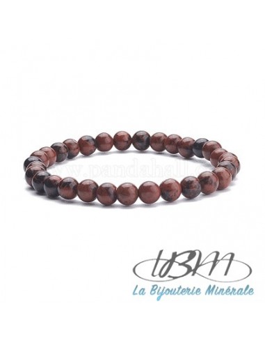 Bracelet standard en perle de 8mm en obsidienne acajou par La Bijouterie Minérale