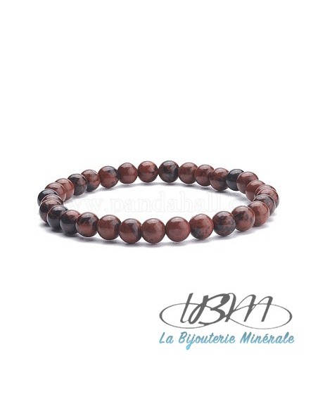 Bracelet standard en perle de 8mm en obsidienne acajou par La Bijouterie Minérale