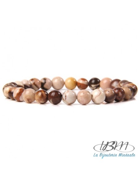 Bracelet standard en perle de 8 mm de jaspe zébra australien par La Bijouterie Minérale