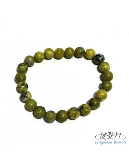 Bracelet standard-perles de 8mm en opale verte par La Bijouterie Minérale