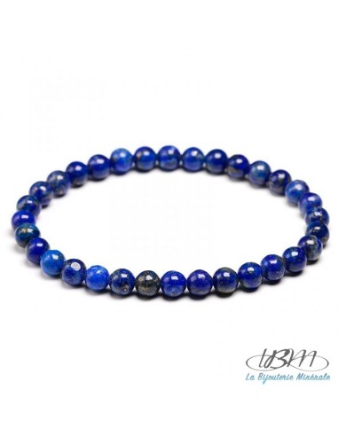 Bracelet standard-perles de 8mm-en Lapis-Lazuli AA par La Bijouterie Minérale