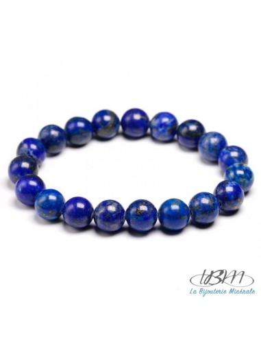 Bracelet standard-perles de 8mm-en Lapis-Lazuli AA par La Bijouterie Minérale