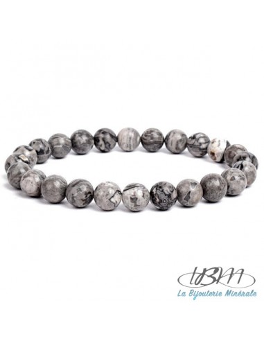 Bracelet standard-perles de 8mm en jaspe zébra par La Bijouterie Minérale