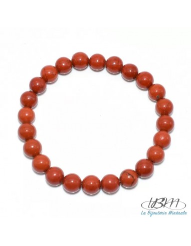 Bracelet standard-perles de 8mm en jaspe rouge par La Bijouterie Minérale