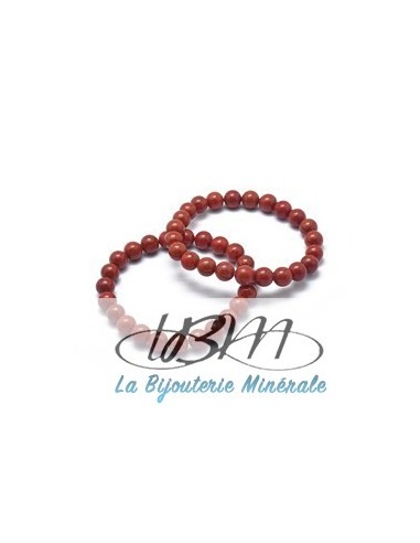 Bracelet standard-perles de 8mm jaspe rouge par La Bijouterie Minérale