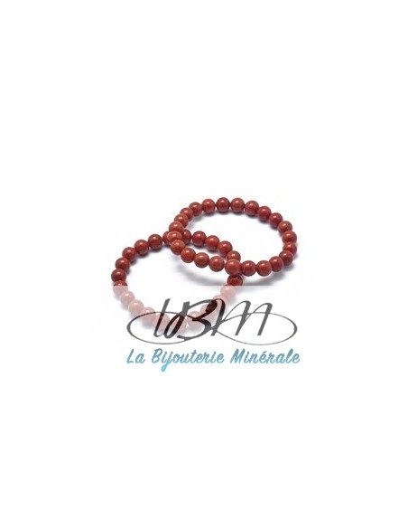 Bracelet standard-perles de 8mm jaspe rouge par La Bijouterie Minérale