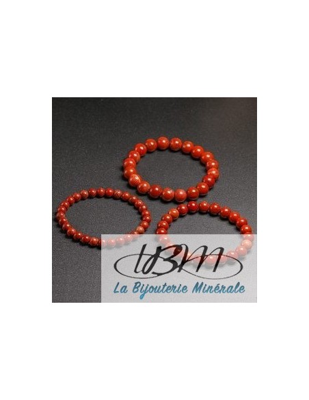 Bracelet standard-perles de 8mm jaspe rouge par La Bijouterie Minérale