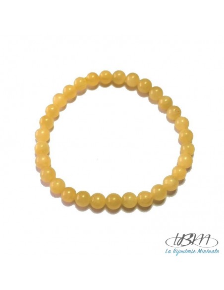 Bracelet en calcite jaune orange perle de 6 mm par La Bijouterie Minérale