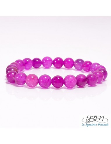 Bracelet-perles de 8mm en aventurine violette par La Bijouterie Minérale