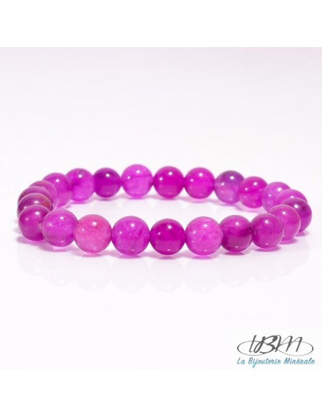 Bracelet-perles de 8mm en aventurine violette par La Bijouterie Minérale