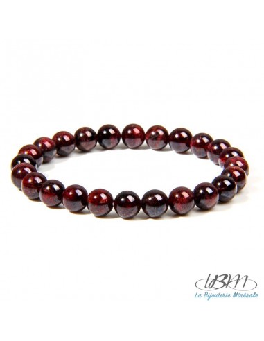 Bracelet-perles de 8mm-grenat par La Bijouterie Minérale