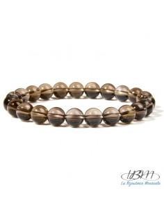 Bracelet-perles de 6, 8 ou 10 mm en Quartz-Fume par La Bijouterie Minérale