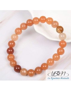 Bracelet-perles de 8mm-Aventurine-rouge par La Bijouterie Minérale