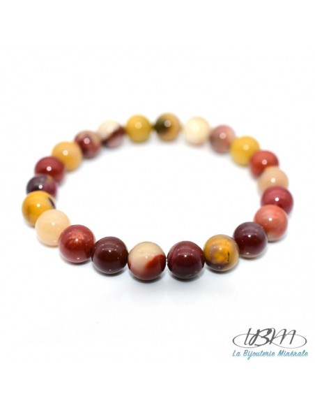 Bracelet-perles de 6,8,10mm en  Mookaite par La Bijouterie Minérale
