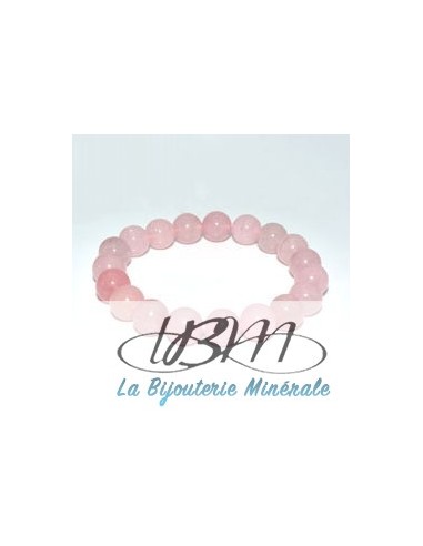 Bracelet-perles de 4,6,8,10  ou 12mm en Quartz-Rose par La Bijouterie Minérale
