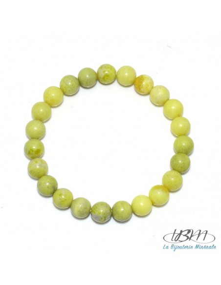 Bracelet en perles de 6, 8  10 ou 12 mm en jade citron par La Bijouterie Minérale