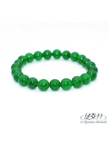 Bracelet-perles de 6, 8 ou 10 mm en pierre naturelle de jade vert par La Bijouterie Minérale