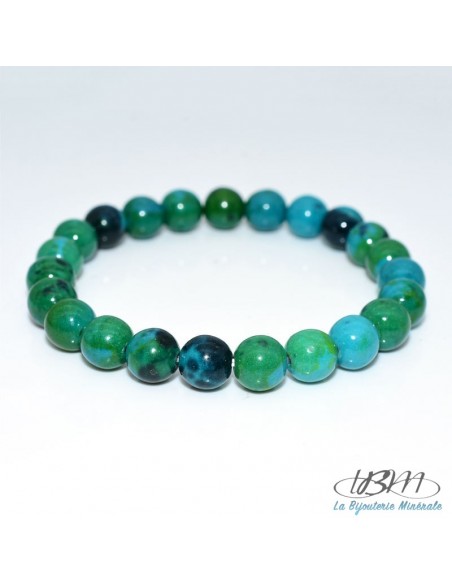 Bracelet-perles de 4,6,8,10mm en Chrysocolle par La Bijouterie Minérale