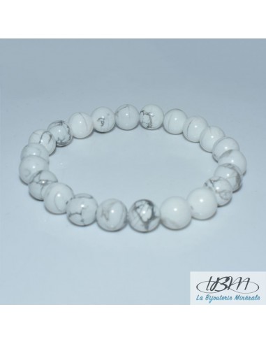 Bracelet-perles de 6,8,10  ou 12mm en Howlite par La Bijouterie Minérale