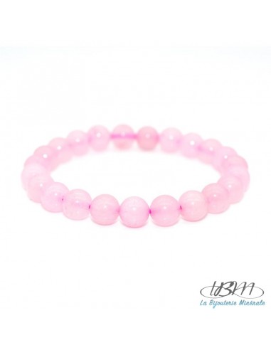 Bracelet-perles de 4,6,8,10  ou 12mm en quartz rose par La Bijouterie Minérale
