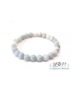 Bracelet standard perles de 8mm en Aigue-Marine par La Bijouterie Minérale