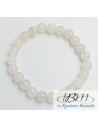 Bracelet standard perles de 8mm en Calcédoine blanche par La Bijouterie Minérale