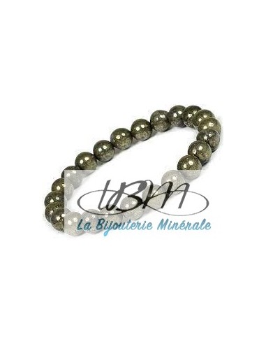 Bracelet standard perles de 8mm en Pyrite par La Bijouterie Minérale