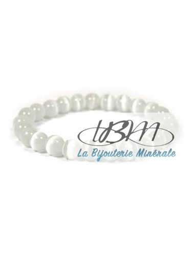 Bracelet standard perles de 8mm en Sélénite Grade A par La Bijouterie Minérale