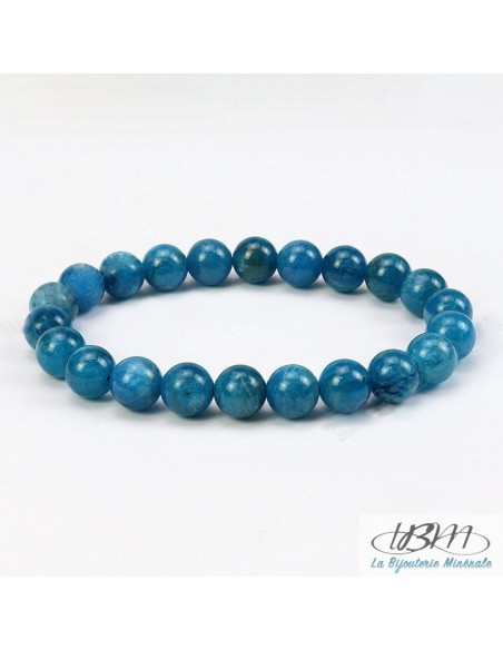 Bracelet standard perles de 8mm en Apatite hight grade par La Bijouterie Minérale