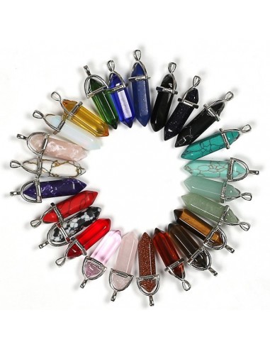 pendentif en forme de pendule avec coiffe métal argenté