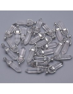 Pendentif pendule en forme de cristal bi terminé d'agate grise de La Bijouterie Minerale 2