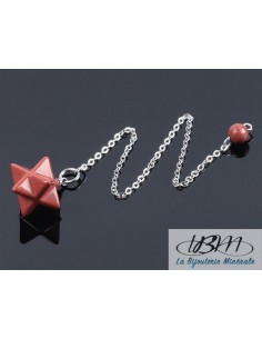 Pendule pendentif forme de Merkabah en Jaspe Rouge de La bijouterie Minérale