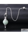 pendule pendentif en acier et perle d'aventurine verte de La Bijouterie Minérale