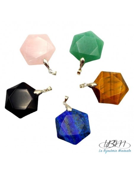 pendentifs hexagonaux de La Bijouterie Minérale