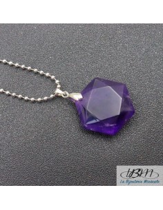 pendentif hexagonal de La Bijouterie Minérale en Améthyste