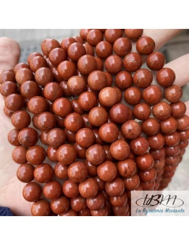 Lot de perles de Jaspe Rouge Qualité A+ par La Bijouterie Minérale
